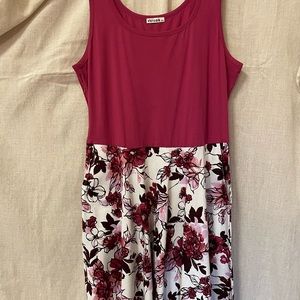 Tank dress with Pink top floral skirt